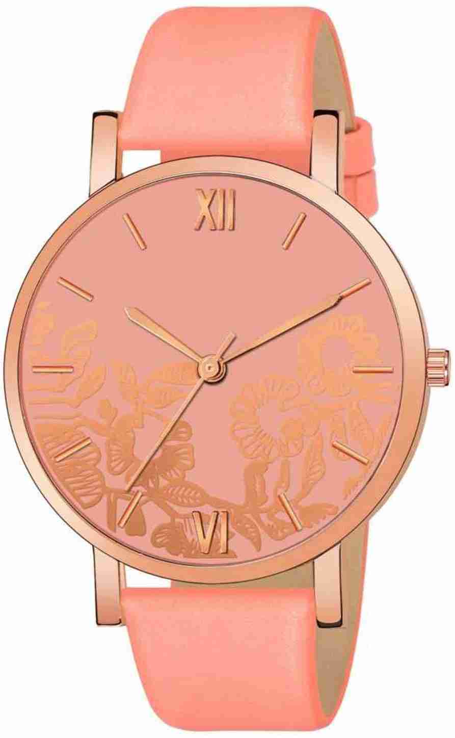 Synthetic Leather Analog Quartz Sports Watch Water Resistant Orange Colour