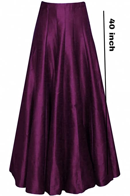 Raw silk colorful long skirts