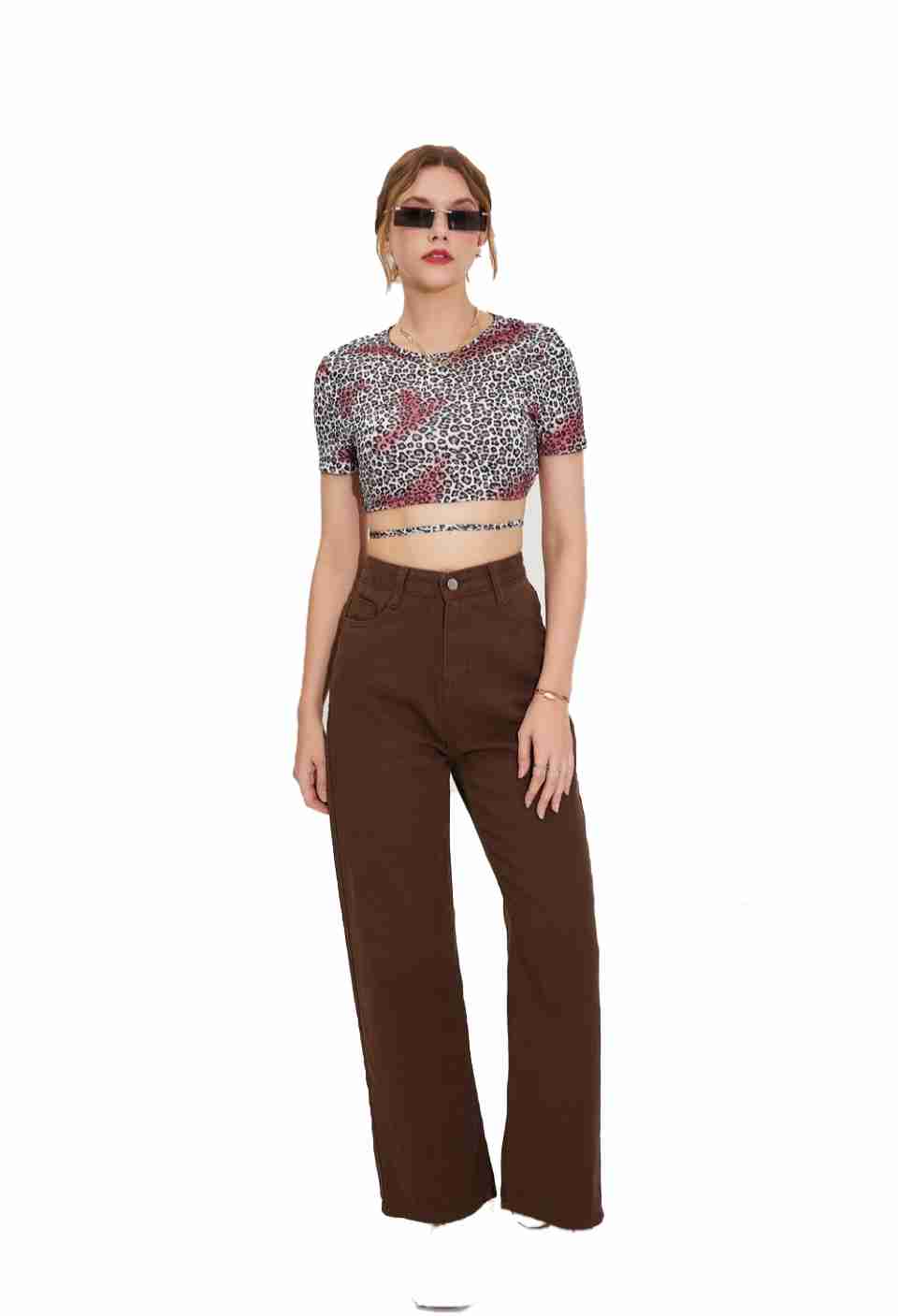 WIDE BROWN LEG Pocket Joggers - Non-Stretchable Denim, Stylish & Comfortable, Perfect for Casual Wear, Length: 36 Inches