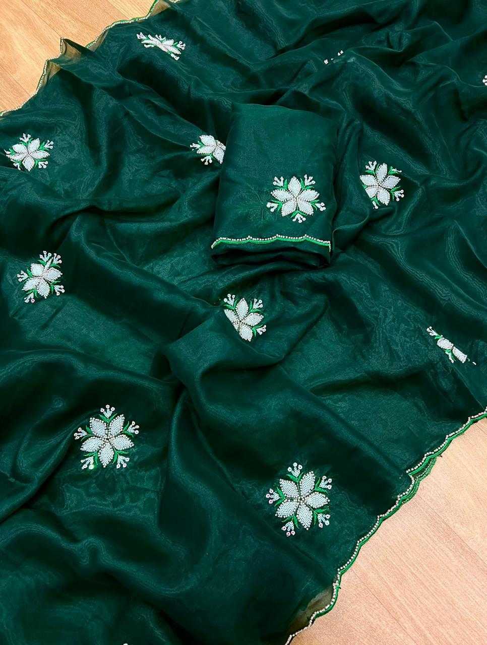 Party Wear Saree with Hand Work Buttis – Elegant, Embellished Design, Perfect for Weddings, Festivals & Special Occasions