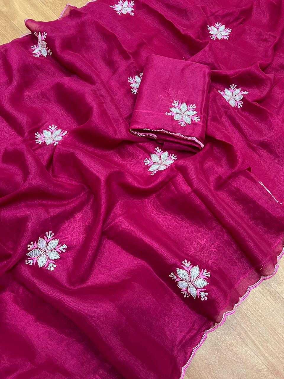 Party Wear Saree with Hand Work Buttis – Elegant, Embellished Design, Perfect for Weddings, Festivals & Special Occasions